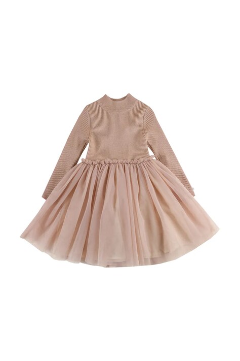 Donsje sukienka niemowlęca z wełną Lotus Dress kolor pomarańczowy mini rozkloszowana 4043900