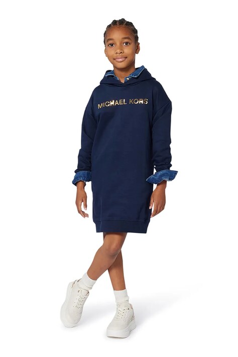Michael Kors sukienka bawełniana dziecięca kolor granatowy mini oversize R30479