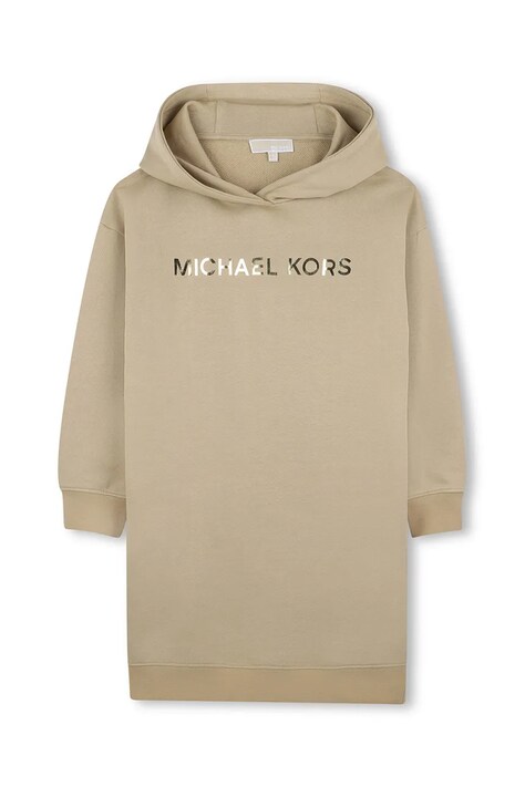 Dievčenské bavlnené šaty Michael Kors béžová farba, mini, oversize, R30479