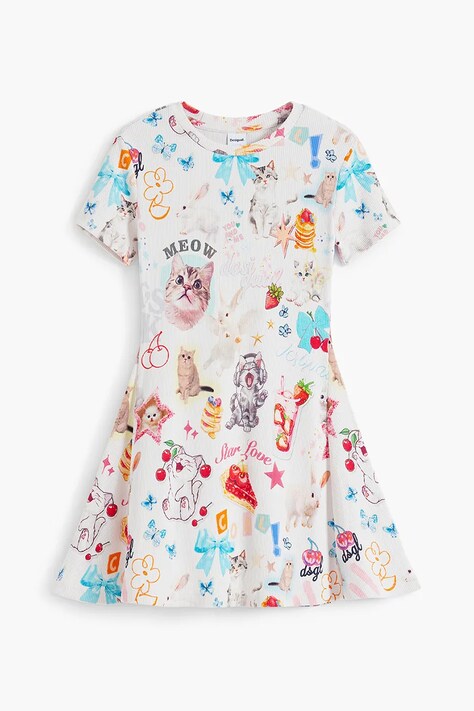 Desigual rochie fete culoarea bej, mini, evazati, 25WGVK05