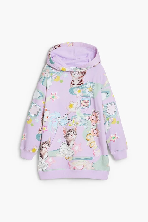 Desigual gyerek ruha lila, mini, oversize, 25WGVK08