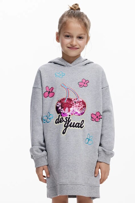 Детское платье Desigual цвет серый mini oversize 25WGVK14
