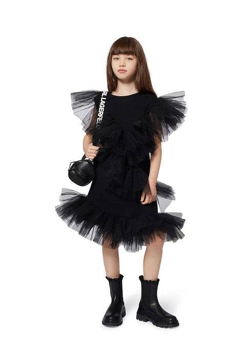 Детское платье Karl Lagerfeld цвет чёрный mini прямое Z30623