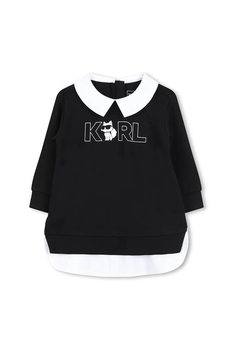Obleka za dojenčka Karl Lagerfeld črna barva, Z30653