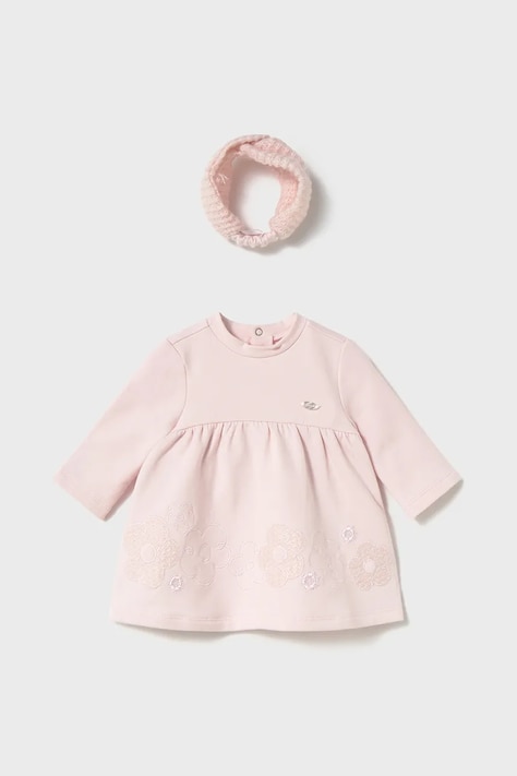 Mayoral Newborn sukienka niemowlęca kolor różowy mini rozkloszowana 2803