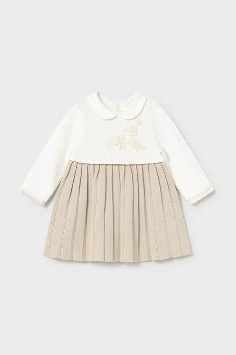 Платье для младенцев Mayoral Newborn цвет бежевый mini расклешённое 2804