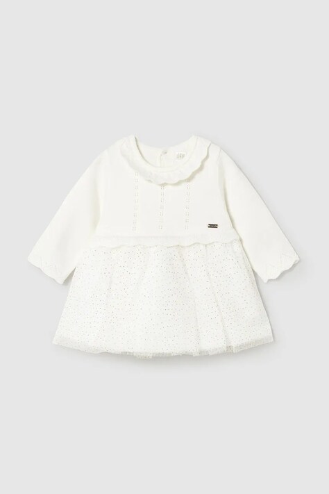 Сукня для немовлят Mayoral Newborn колір бежевий mini розкльошена 2815