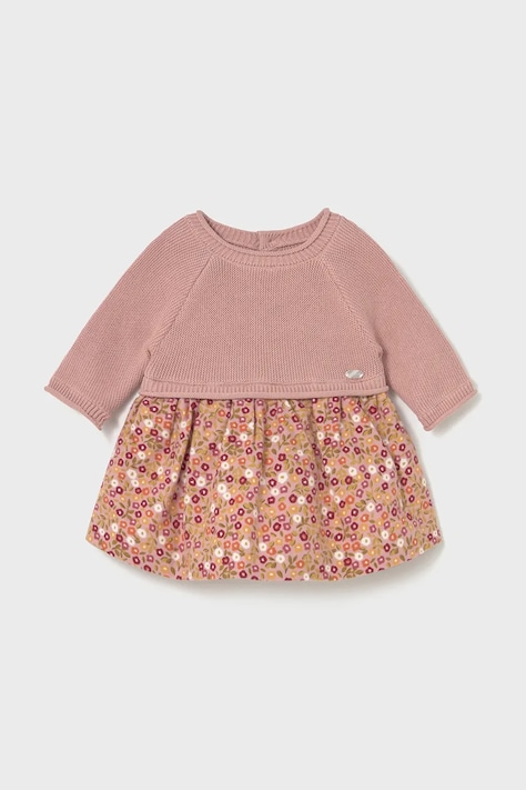 Mayoral Newborn rochie din bumbac pentru bebeluși culoarea roz, mini, evazați, 2821
