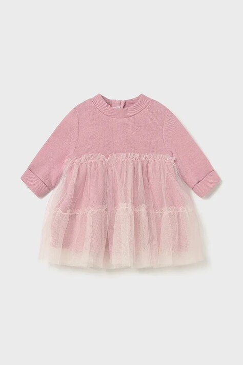 Сукня для немовлят Mayoral Newborn колір рожевий mini розкльошена 2824