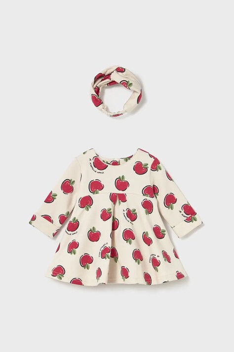 Šaty pre bábätká Mayoral Newborn červená farba, mini, áčkový strih, 2827