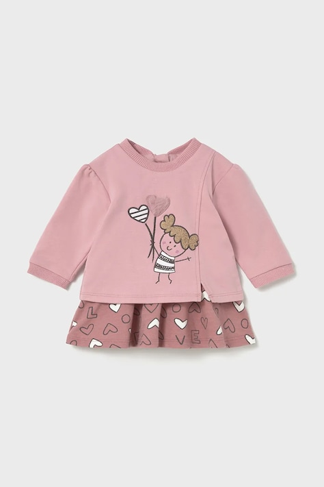 Mayoral Newborn rochie bebe culoarea roz, mini, evazați, 2833