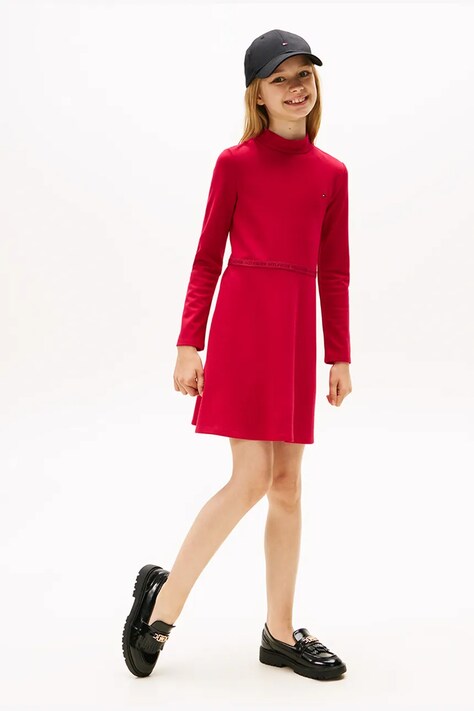 Дитяча сукня Tommy Hilfiger колір рожевий mini пряма KG0KG08790