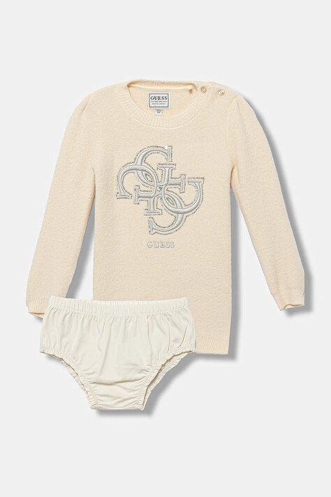 Guess sukienka niemowlęca kolor beżowy mini prosta A5BK01 Z3220