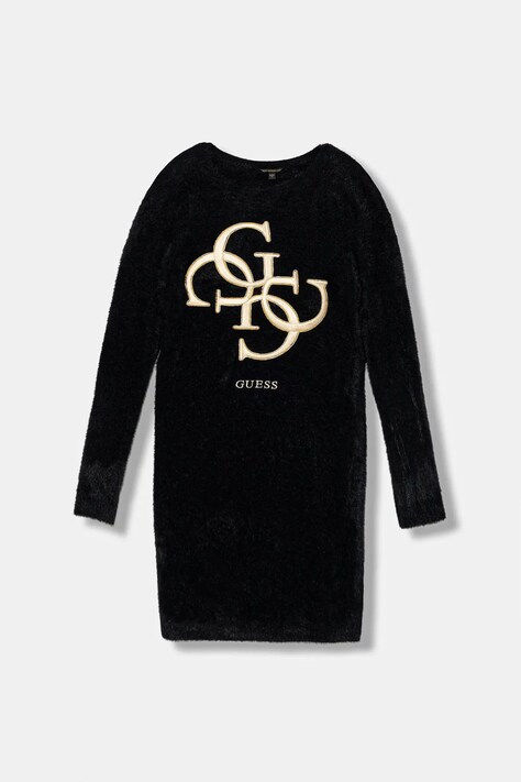 Guess sukienka dziecięca kolor czarny mini prosta J5BK08 Z0720