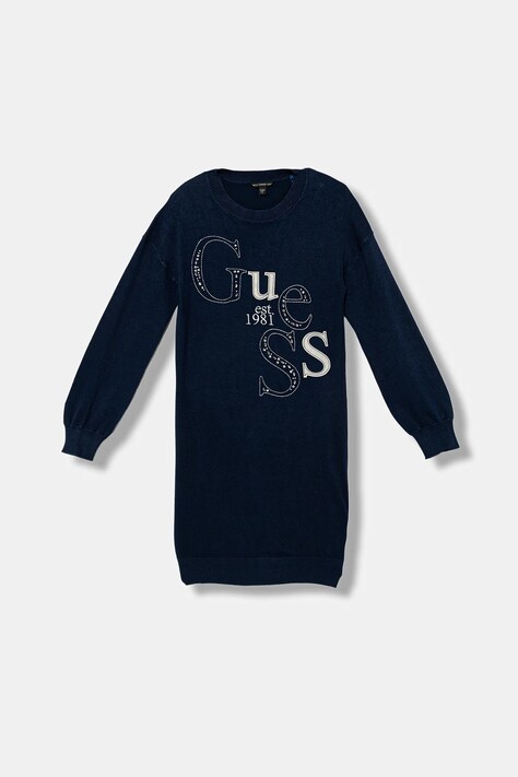 Guess sukienka dziecięca kolor granatowy midi prosta J5BK20 Z2NQ2