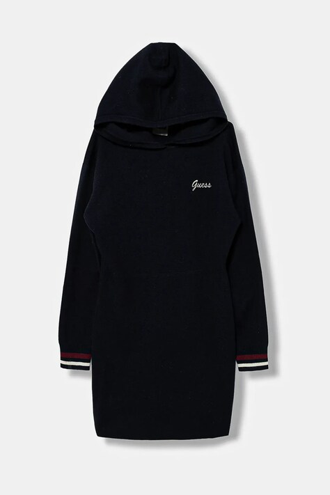 Guess sukienka dziecięca z dodatkiem wełny kolor granatowy mini dopasowana J5BK32 Z1152