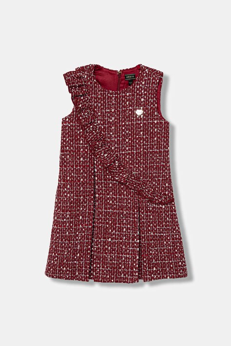 Детска вълнена рокля Guess в бордо къса със стандартна кройка K5BK04 WGXO0