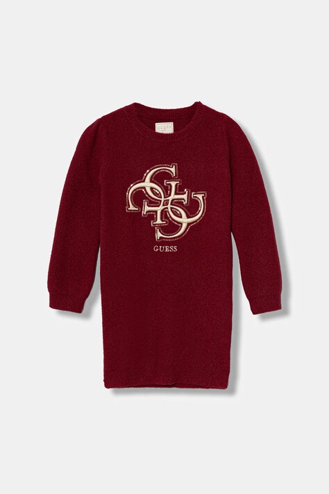 Παιδικό φόρεμα Guess χρώμα: κόκκινο, K5BK06 Z3220