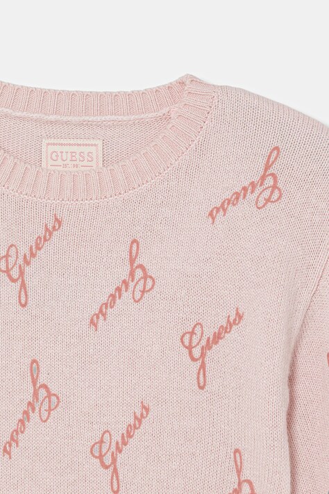 Guess sukienka dziecięca z dodatkiem wełny kolor różowy mini prosta K5BK15 Z0870
