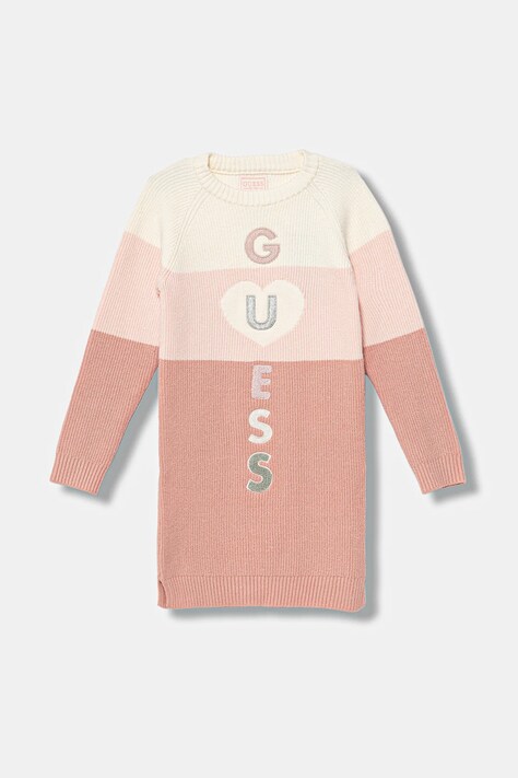Παιδικό φόρεμα Guess χρώμα: ροζ, K5BK17 Z3FU0