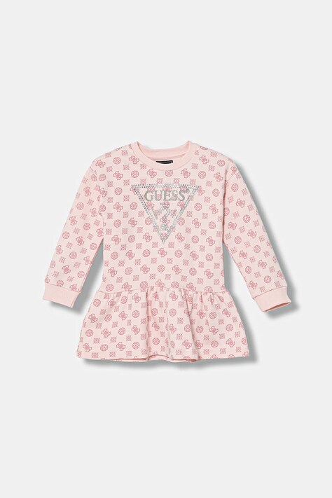 Guess vestito di cotone bambina colore rosa  K5BK18 KAD74