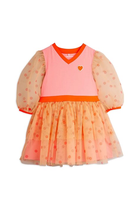 Mini Rodini sukienka dziecięca kolor różowy mini rozkloszowana 25750126