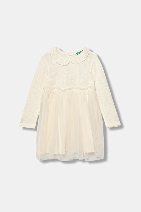 Παιδικό φόρεμα United Colors of Benetton χρώμα: μπεζ, 4JACGV02J