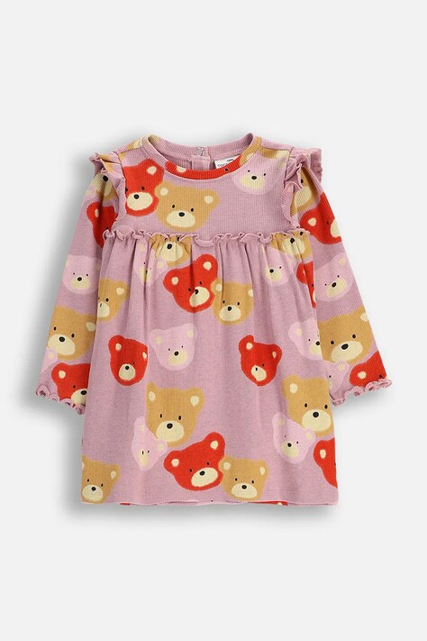 Coccodrillo sukienka niemowlęca kolor różowy mini rozkloszowana TEDDY BEAR GIRL NEWBORN