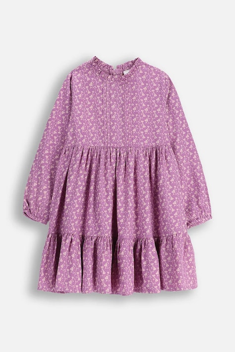 Coccodrillo sukienka wiskozowa dziecięca kolor fioletowy mini rozkloszowana WINTER COSY GRIL KIDS