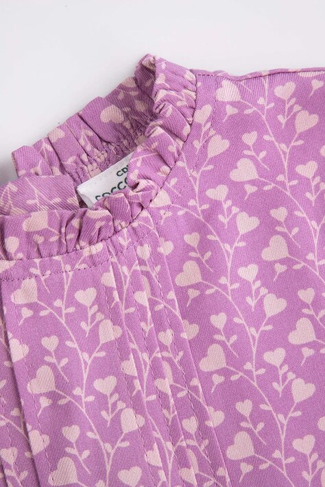 Coccodrillo sukienka wiskozowa dziecięca kolor fioletowy mini rozkloszowana WINTER COSY GRIL KIDS