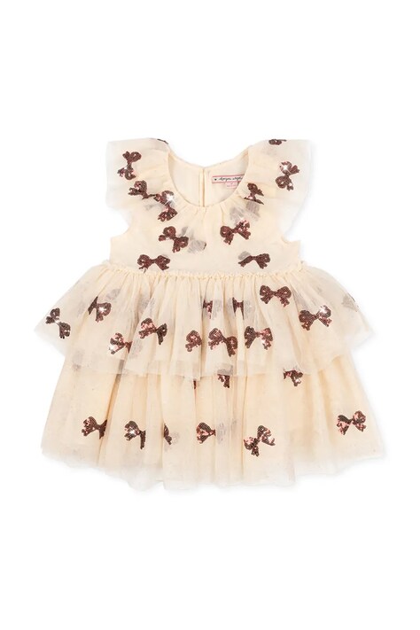 Konges Sløjd sukienka dziecięca YVONNE FAIRY DRESS kolor beżowy mini rozkloszowana KS102156