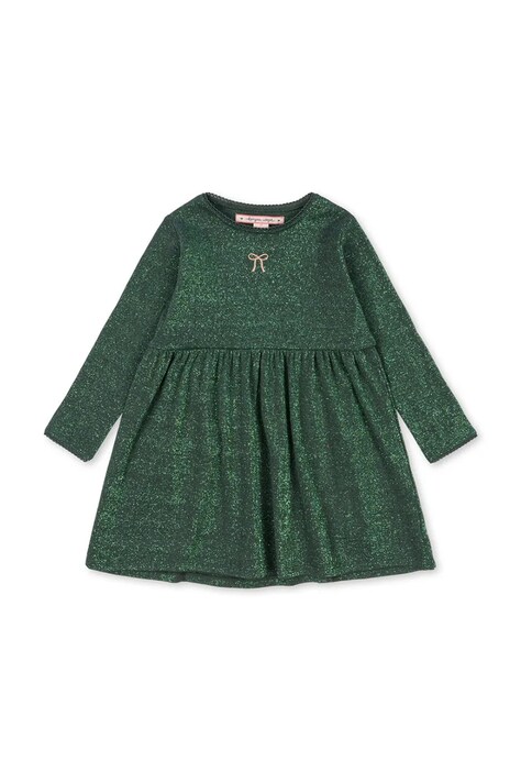 Konges Sløjd sukienka dziecięca ROLI DRESS kolor zielony mini rozkloszowana KS104415