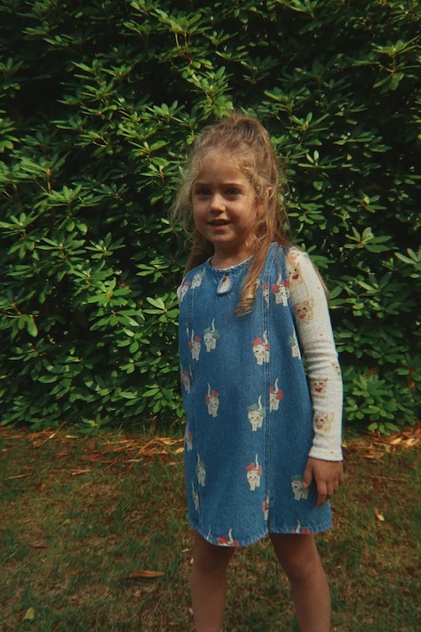 Konges Sløjd sukienka bawełniana dziecięca MAGOT DRESS GOTS kolor niebieski mini prosta KS105175