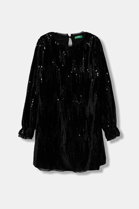 United Colors of Benetton sukienka dziecięca kolor czarny mini rozkloszowana 4OZGCV03P