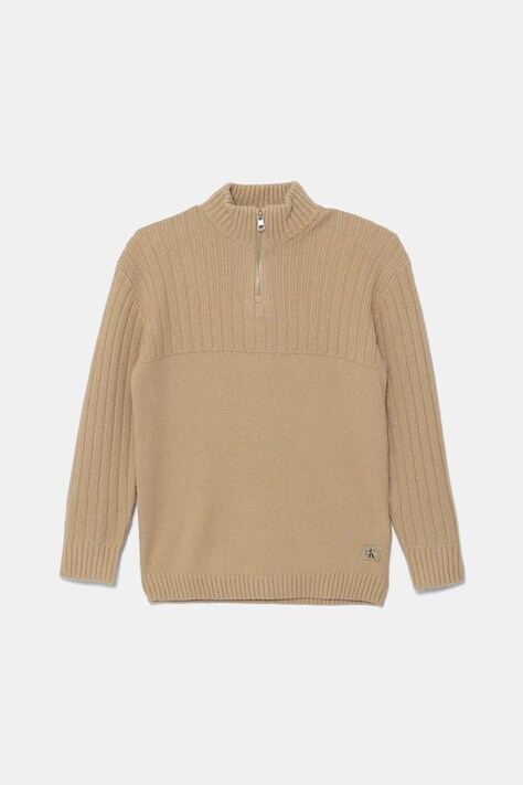 Детский свитер Calvin Klein Jeans цвет бежевый лёгкое IB0IB02519