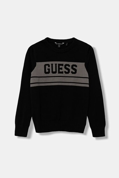 Guess sweter bawełniany dziecięcy kolor czarny lekki L5YR01 Z0140
