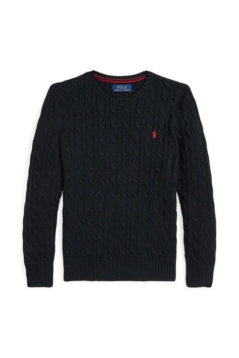 Βαμβακερό πουλόβερ Polo Ralph Lauren χρώμα: μαύρο, 323702674061