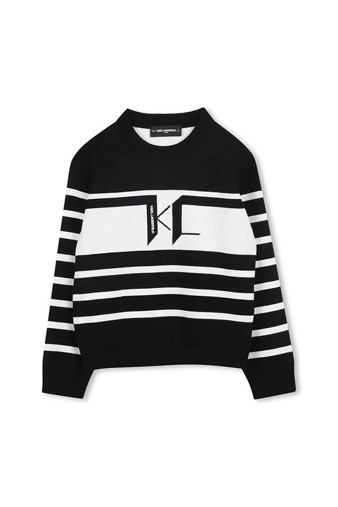 Detský sveter Karl Lagerfeld čierna farba, ľahký, Z30950