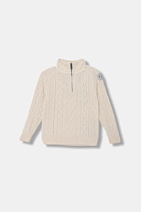 Guess sweter bawełniany dziecięcy kolor beżowy L5BR03 Z39O0