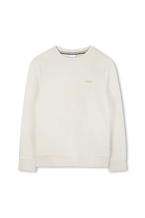 BOSS bluza dziecięca kolor beżowy gładka J52348