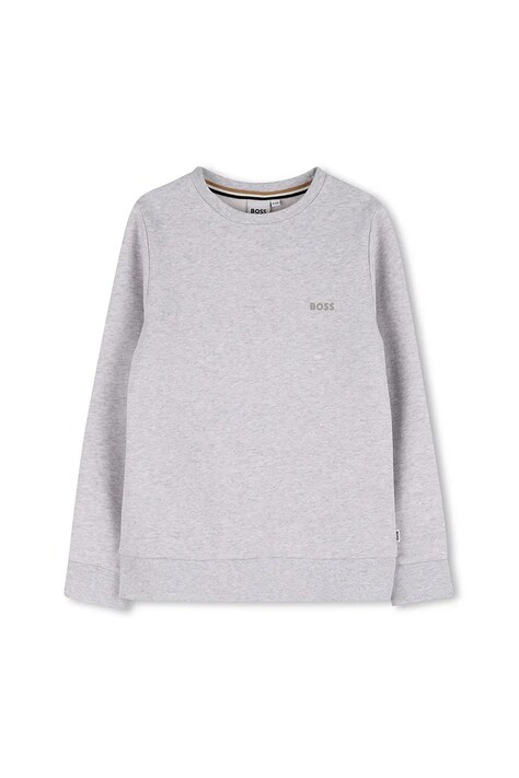 BOSS bluza dziecięca kolor szary gładka J52348