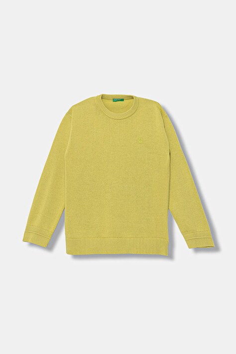 United Colors of Benetton sweter bawełniany dziecięcy kolor zielony lekki 120YC108S