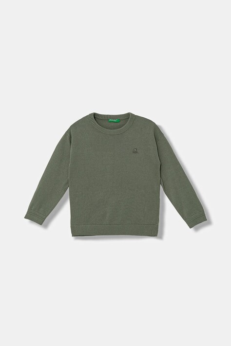United Colors of Benetton pulover de bumbac pentru copii culoarea verde, light, 120YC108S