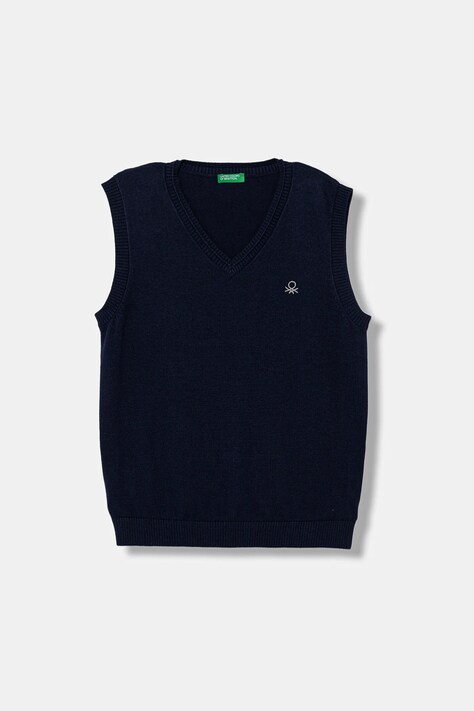 United Colors of Benetton vestă din bumbac pentru copii culoarea bleumarin, light, 120YC400O
