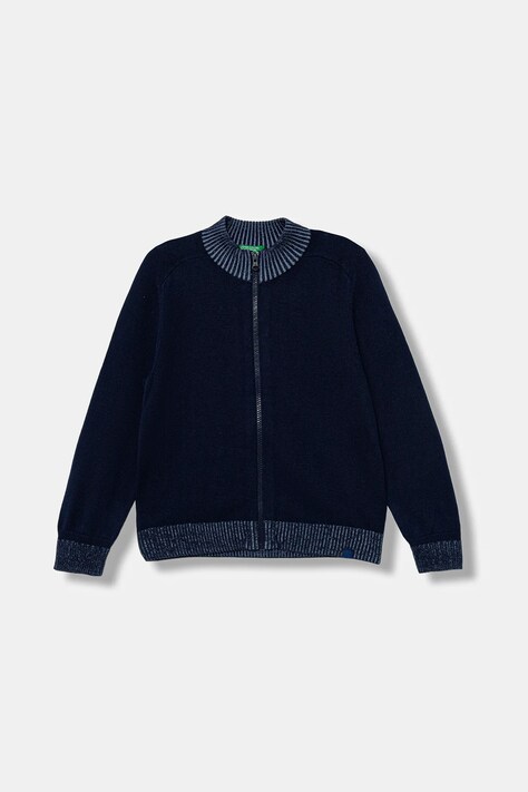 United Colors of Benetton cardigan di cotone bambino/a colore blu navy 120YC500W