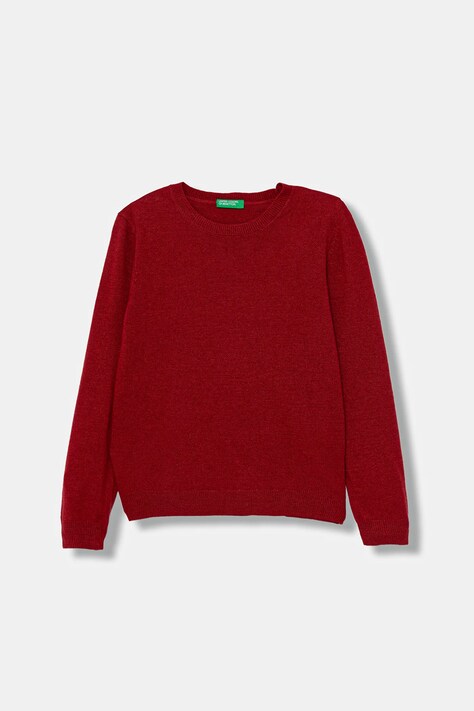 United Colors of Benetton sweter z dodatkiem wełny dziecięcy kolor czerwony lekki 106WC108R