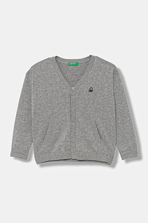 United Colors of Benetton cardigan din bumbac pentru copii culoarea gri, light, 120YG600G