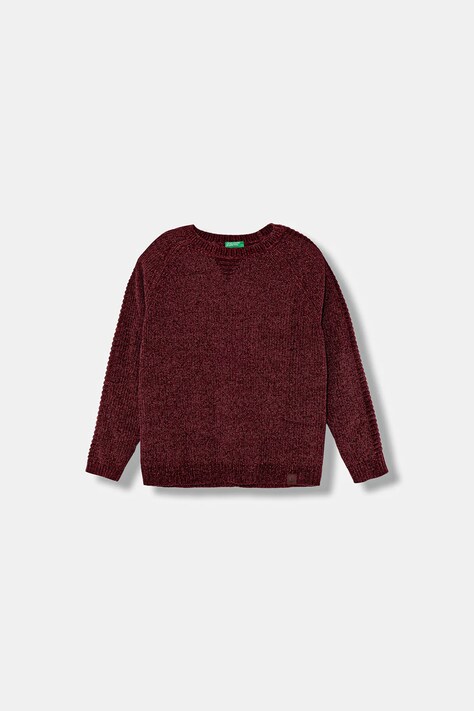 Дитячий светр United Colors of Benetton колір бордовий теплий 16CLC108T
