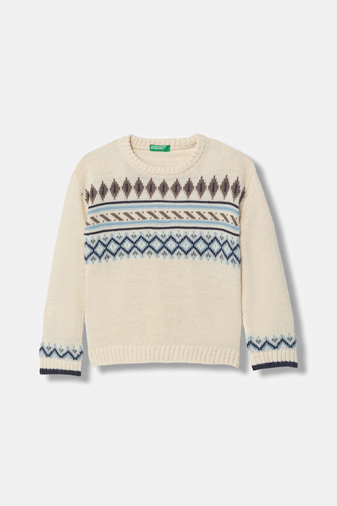 Otroški pulover z dodatkom volne United Colors of Benetton bež barva, 1PF6H1030