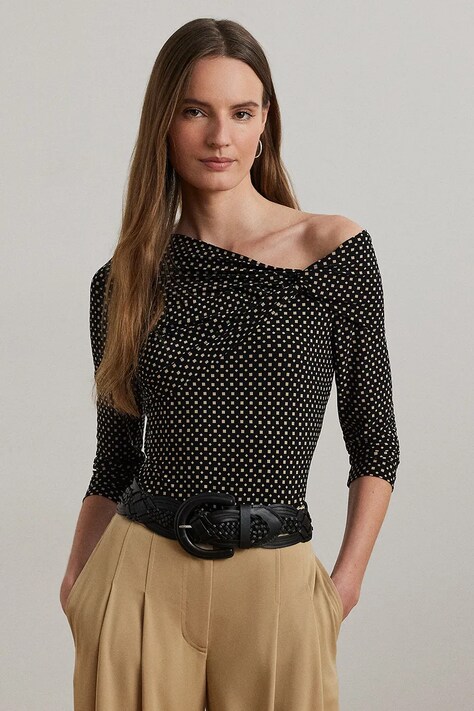 Блузка Lauren Ralph Lauren цвет чёрный лёгкое 200971282